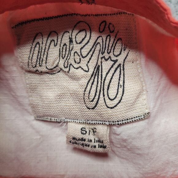 Ace & Jig Shirt Womens Small Orange Metallic Plaid Button Front Tunic Top - Picture 6 of 9